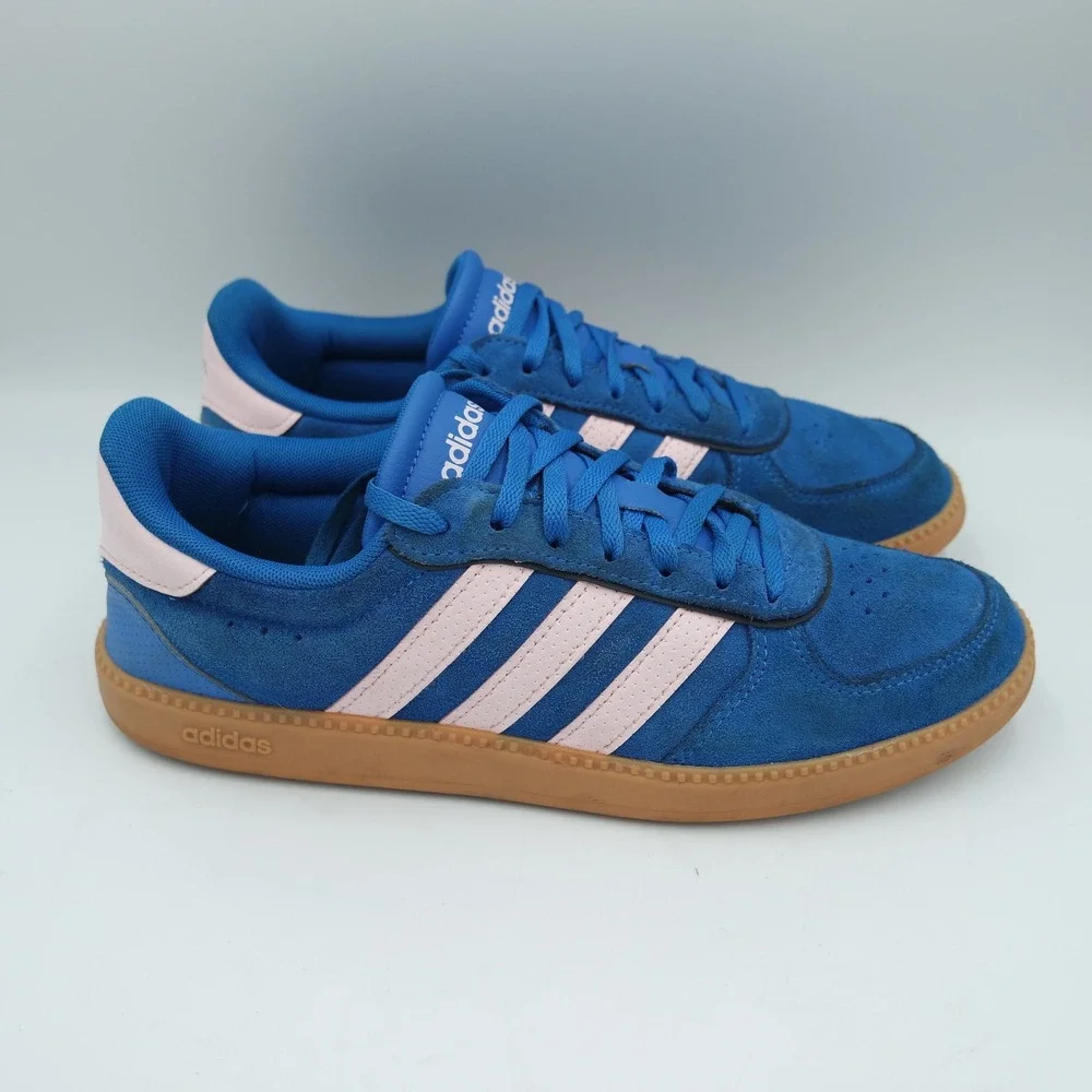 Adidas Breakneck Sleek Blue Pink Suede Gum Sole Sneakers Womens Size 9